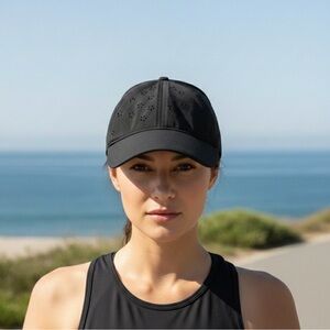 Lululemon Athletica Fast and Free Ponytail Running Hat Black Active-Girl Gymcore
